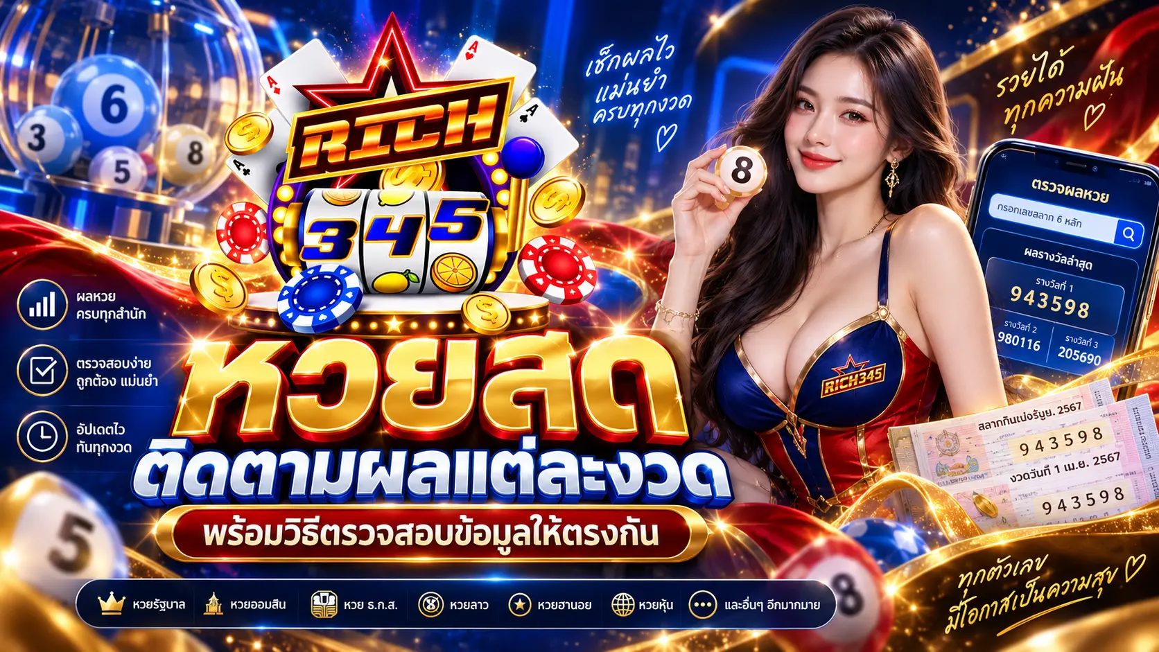Rich345 หวยสด ติดตามผลแต่ละงวด พร้อมวิธีตรวจสอบข้อมูลให้ตรงกัน